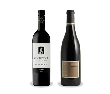 <span class="wine_name">シラー×シラーズ 飲み比べセット</span><br><span class="wine_kinds">[ウッドストック（オーストラリア）、ロートル・リヴ（フランス）]</span>